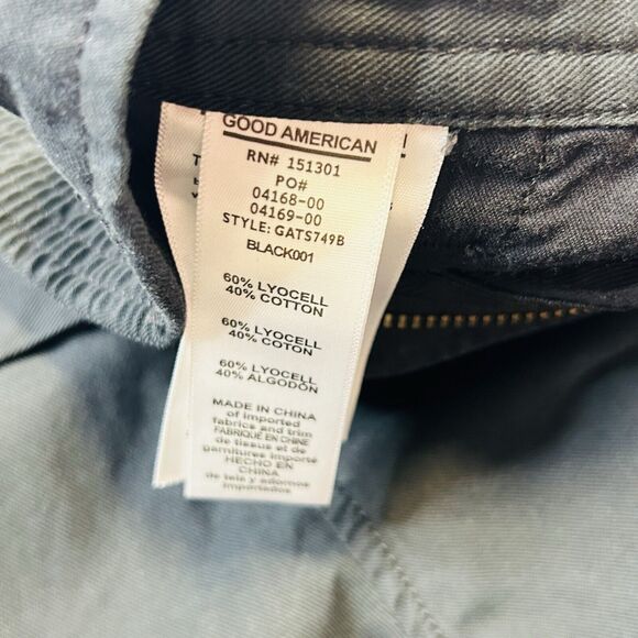 Good American A Line Drapey Trouser Short Size 2 Black 25”x4” 90s Y2K Pleated - Picture 10 of 14